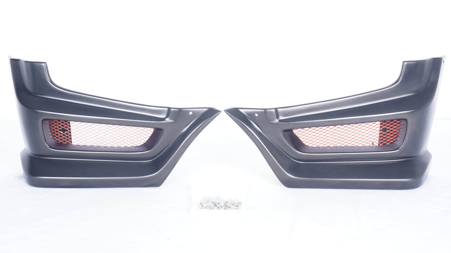 BEAST-R ビーストR JC74 JB74W クラッシュ "L-sports" エルスポーツ フロント左右セット エアロ 本体自家塗装 マットブラック メッシュ自家塗装 レッド 赤