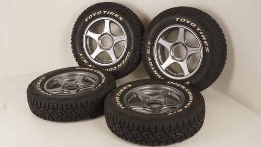 WEDS ウェッズ ADVENTURE アドベンチャー  HASE SPECⅡ ハセスペック2 LIGHT GUN METALLIC 16×5.5J +22 139.7-5H / TOYO OPENCOUNTRY オープンカントリー R/T 185/85R16 2022年製 バリ山 4本セット