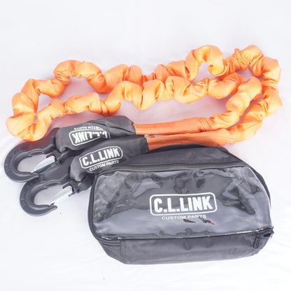 【未使用】 CLLINK シーエルリンク 牽引ロープ オレンジ 12トン 汎用 収納バッグ付き