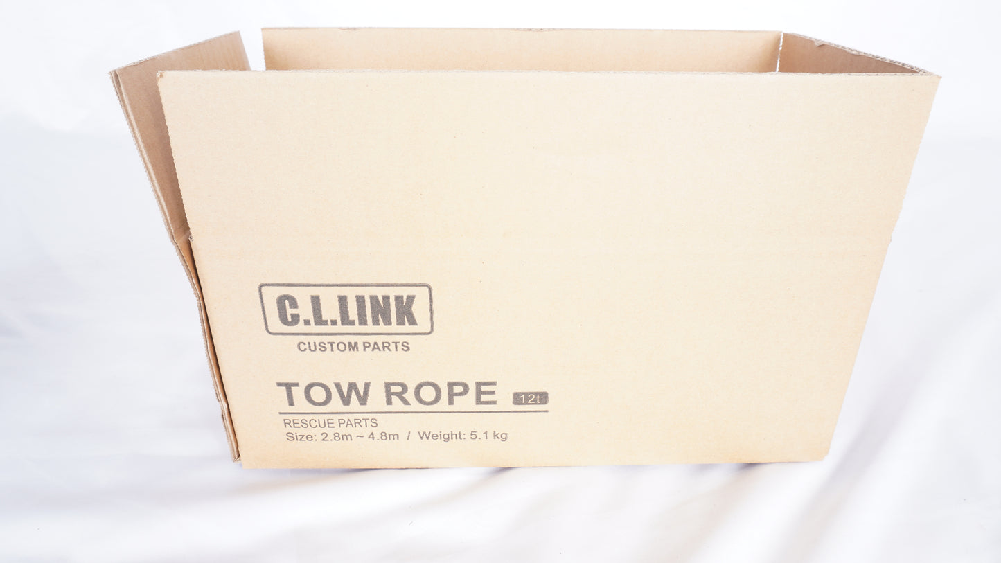 CLLINK シーエルリンク 牽引ロープ 12t 収納バッグ付き グレー 汎用