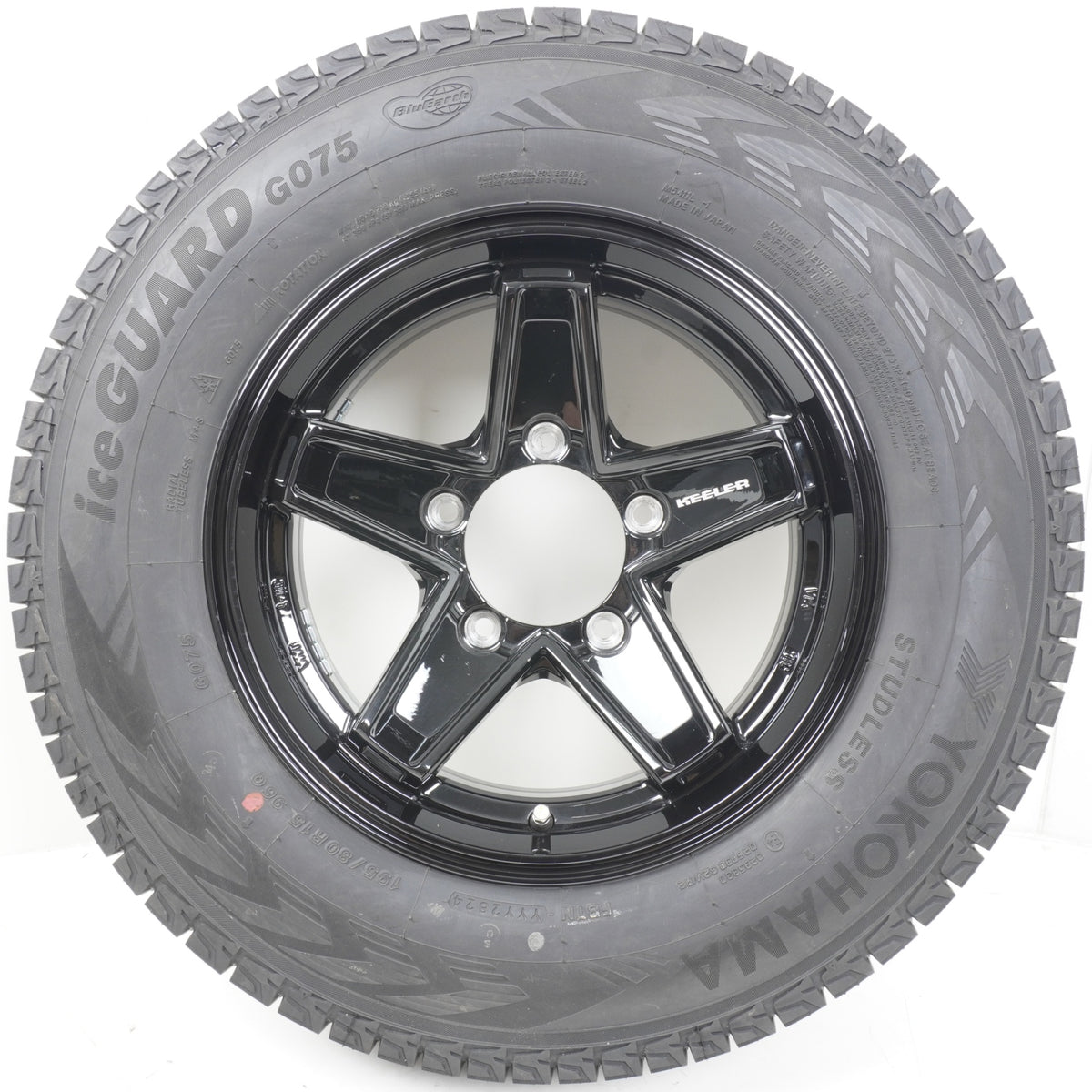 【バリ山】 2024年製 195/80R15 アイスガード G075 / ウェッズ キーラー WEDS KEELER 1560 ±0 139.7-5H 4本 スタッドレス