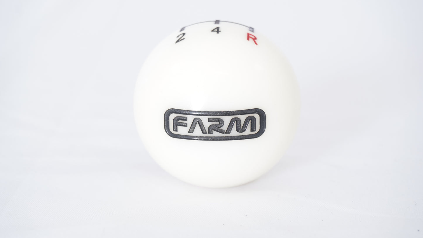 モーターファーム FARM ジュラコン(R)製 シフトノブ（シフトパターン有タイプ）ホワイト ナット欠品