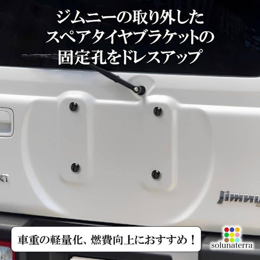 未使用品 メーカー不明 スペアタイヤレスキャップ M10 P1.25 ゴムワッシャー付き 化粧ボルト (ブラック)