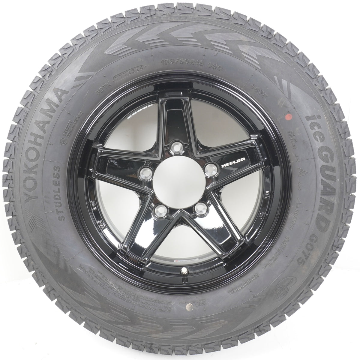 【バリ山】 2024年製 195/80R15 アイスガード G075 / ウェッズ キーラー WEDS KEELER 1560 ±0 139.7-5H 4本 スタッドレス