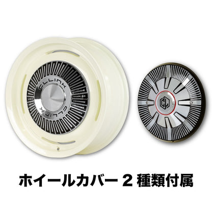 【特価新品4本】 センターカバー2種類付属 シーエルリンク ザ・ファースト The First コンプトン / ガーデナ 16×5.5J +20 139.7 5H ヴィンテージホワイト ジムニー用 4本セット