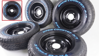 オールドスタイルスチールホイール BL 16×６J  TOYO AT3WL 215/70R16 タイヤセット 未走行品 JB64