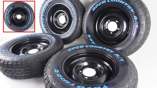 オールドスタイルスチールホイール BL 16×６J  TOYO AT3WL 215/70R16 タイヤセット 未走行品 JB64