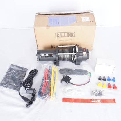 【未使用】 CLLINK シーエルリンク 6000lbs 電動ウインチ 12V ファイバーロープ仕様 汎用