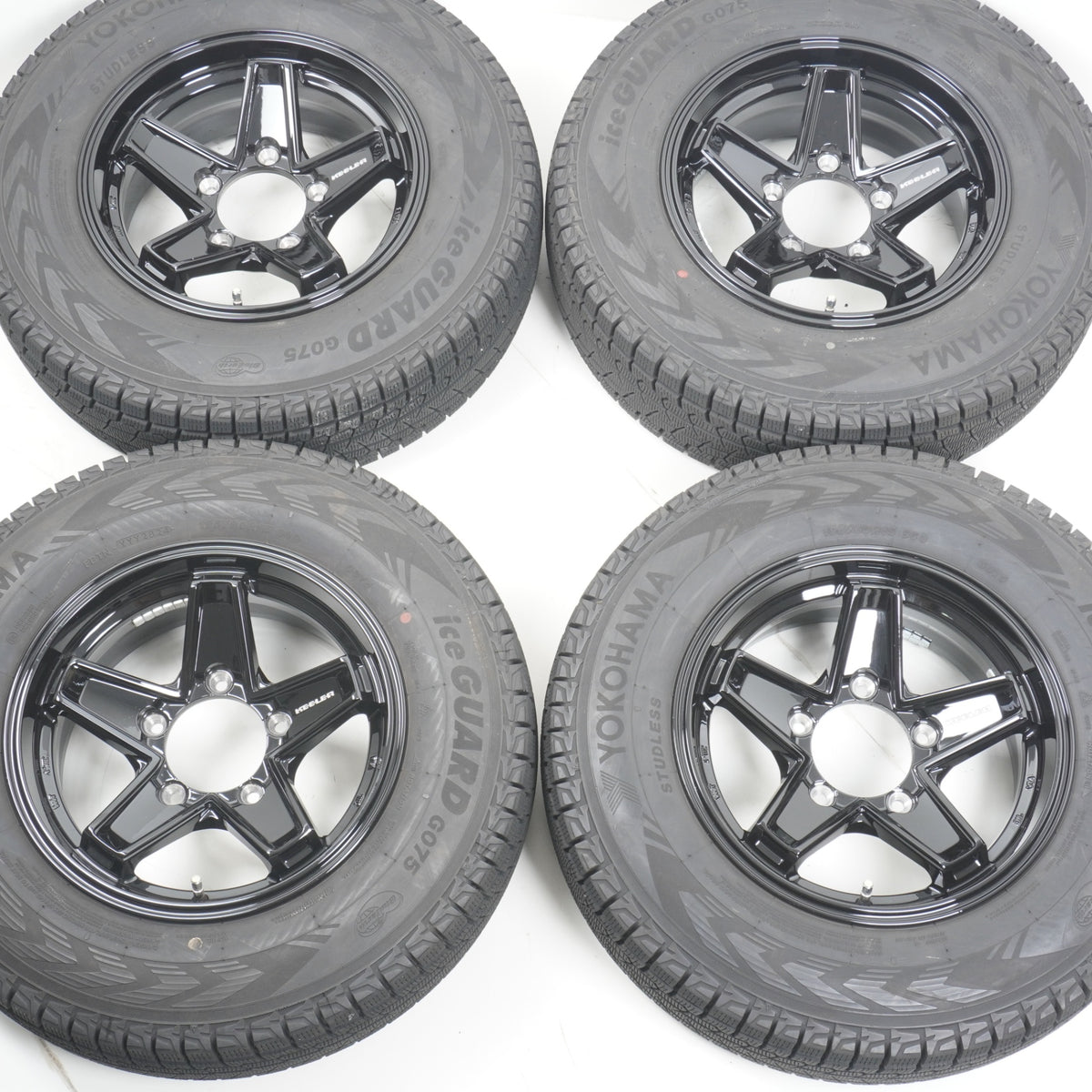 【バリ山】 2024年製 195/80R15 アイスガード G075 / ウェッズ キーラー WEDS KEELER 1560 ±0 139.7-5H 4本 スタッドレス