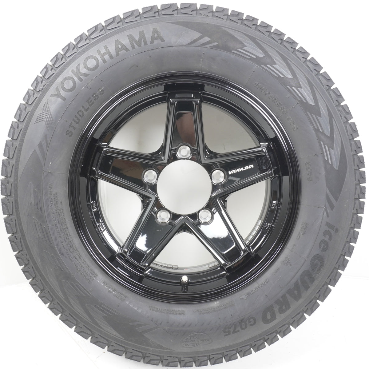 【バリ山】 2024年製 195/80R15 アイスガード G075 / ウェッズ キーラー WEDS KEELER 1560 ±0 139.7-5H 4本 スタッドレス