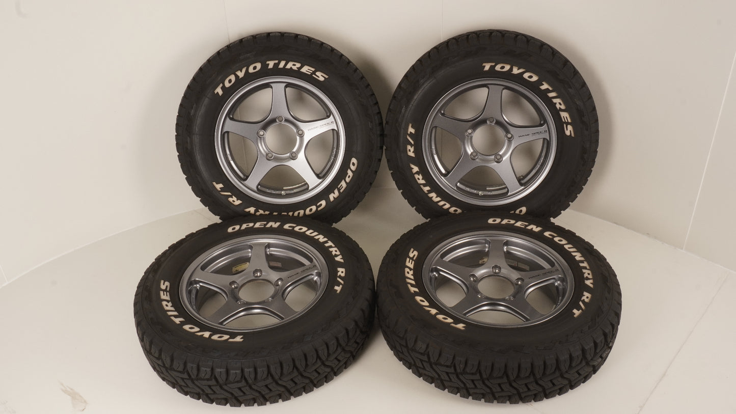 WEDS ウェッズ ADVENTURE アドベンチャー  HASE SPECⅡ ハセスペック2 LIGHT GUN METALLIC 16×5.5J +22 139.7-5H / TOYO OPENCOUNTRY オープンカントリー R/T 185/85R16 2022年製 バリ山 4本セット