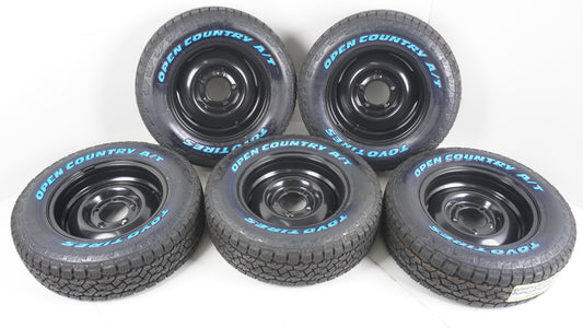 シーエルリンク オールドスタイルスチールホイール MB マットブラック 16×6J -5 139.7-5H / TOYO OPENCOUNTRY A/T3 WL 215/70R16 100T タイヤホイール5本セット