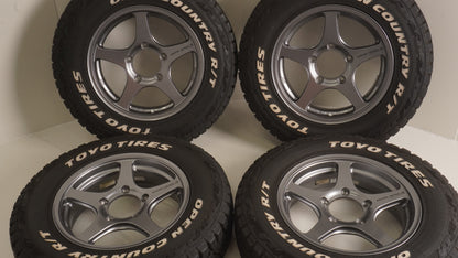 WEDS ウェッズ ADVENTURE アドベンチャー  HASE SPECⅡ ハセスペック2 LIGHT GUN METALLIC 16×5.5J +22 139.7-5H / TOYO OPENCOUNTRY オープンカントリー R/T 185/85R16 2022年製 バリ山 4本セット