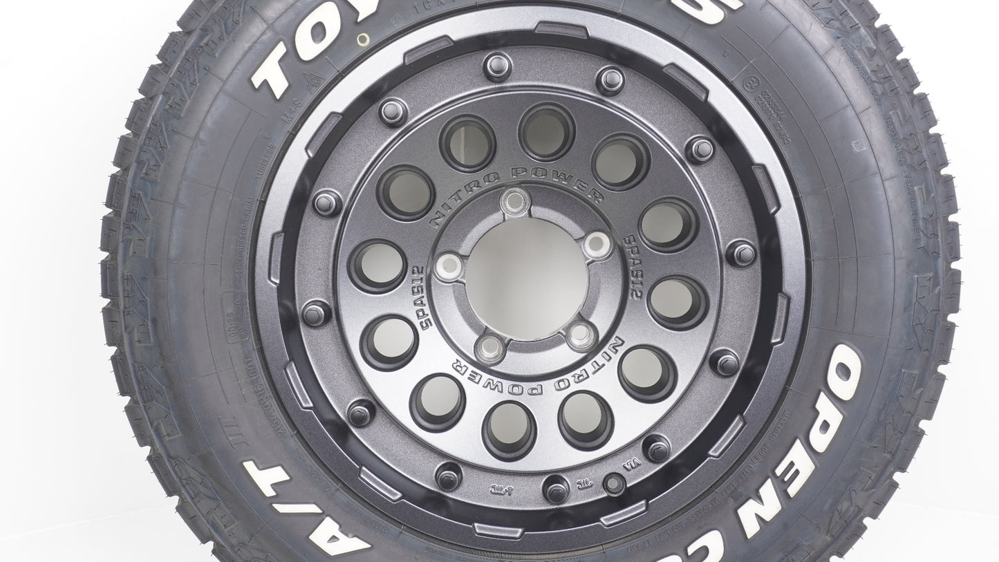 MID ナイトロパワー H12 ショットガン 16×6J -5 139.7-5H / TOYO OPEN COUNTRY AT3 215/70/16 100T WL 1本 オープンカントリースペアに タイヤホイールセット