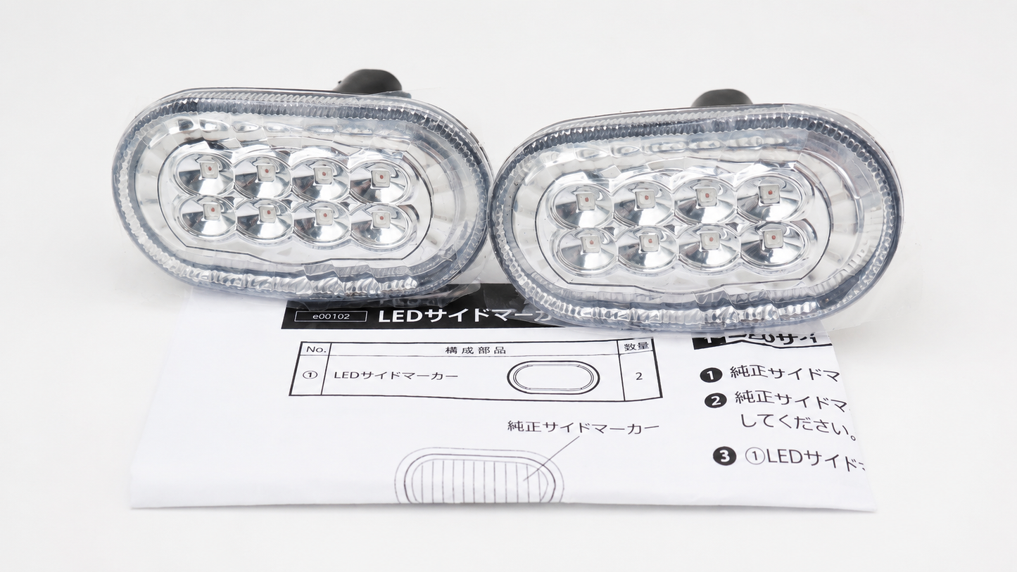 ショウワガレージ LEDサイドマーカー タイプ1 ジムニー JB64 シエラ JB74 ノマド JC74 クリア インナークローム 2個セット