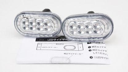 ショウワガレージ LEDサイドマーカー タイプ1 ジムニー JB64 シエラ JB74 ノマド JC74 クリア インナークローム 2個セット