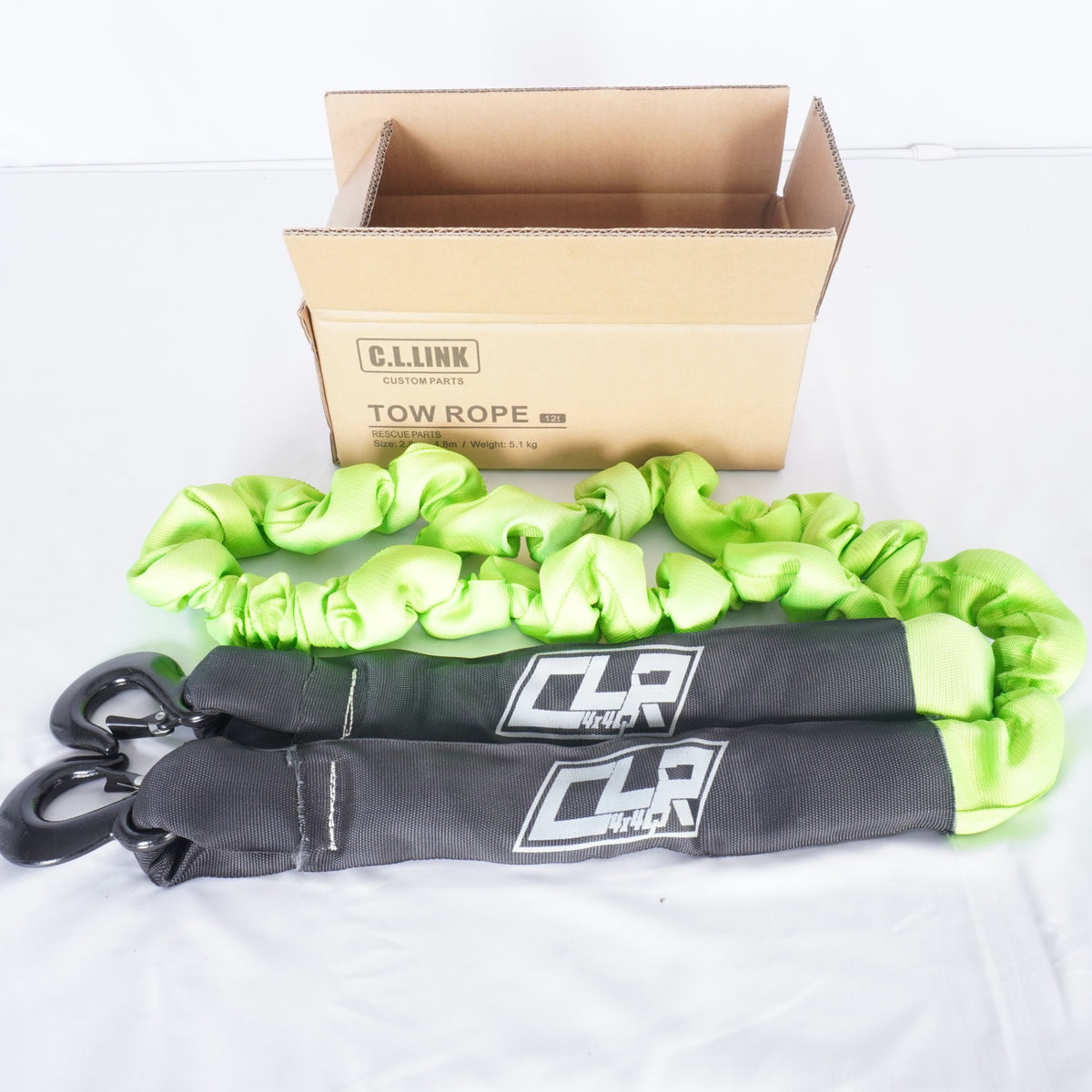 CLLINK シーエルリンク 廃盤品 旧ロゴ 牽引ロープ 12トン グリーン 汎用