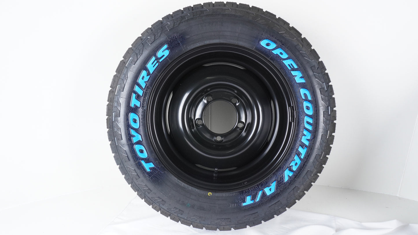 オールドスタイルスチールホイール BL 16×６J  TOYO AT3WL 215/70R16 タイヤセット 未走行品 JB64