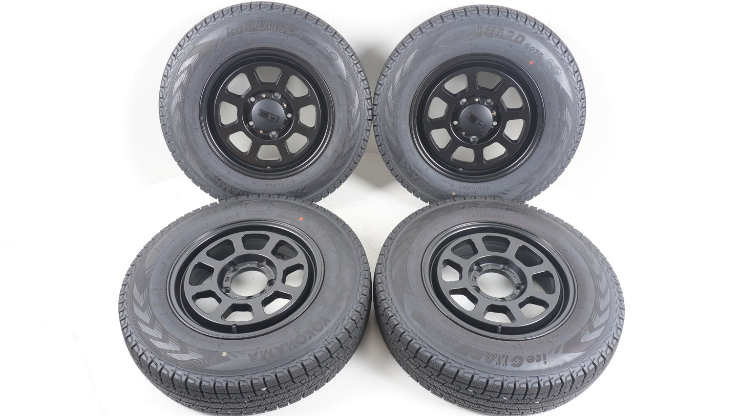 KG KW01-01 16×5.5J +22 139.7-5H / YOKOHAMA iceGUARD G075 ヨコハマ アイスガード 185/85R16 4本 2022年製 バリ山 スタッドレス タイヤホイールセット