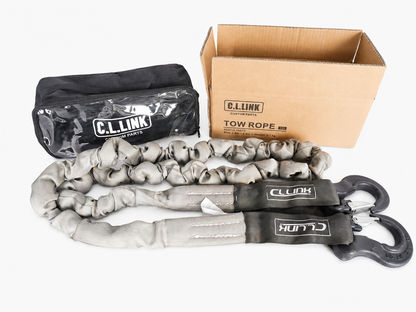 CLLINK シーエルリンク 牽引ロープ 12t 収納バッグ付き グレー 汎用