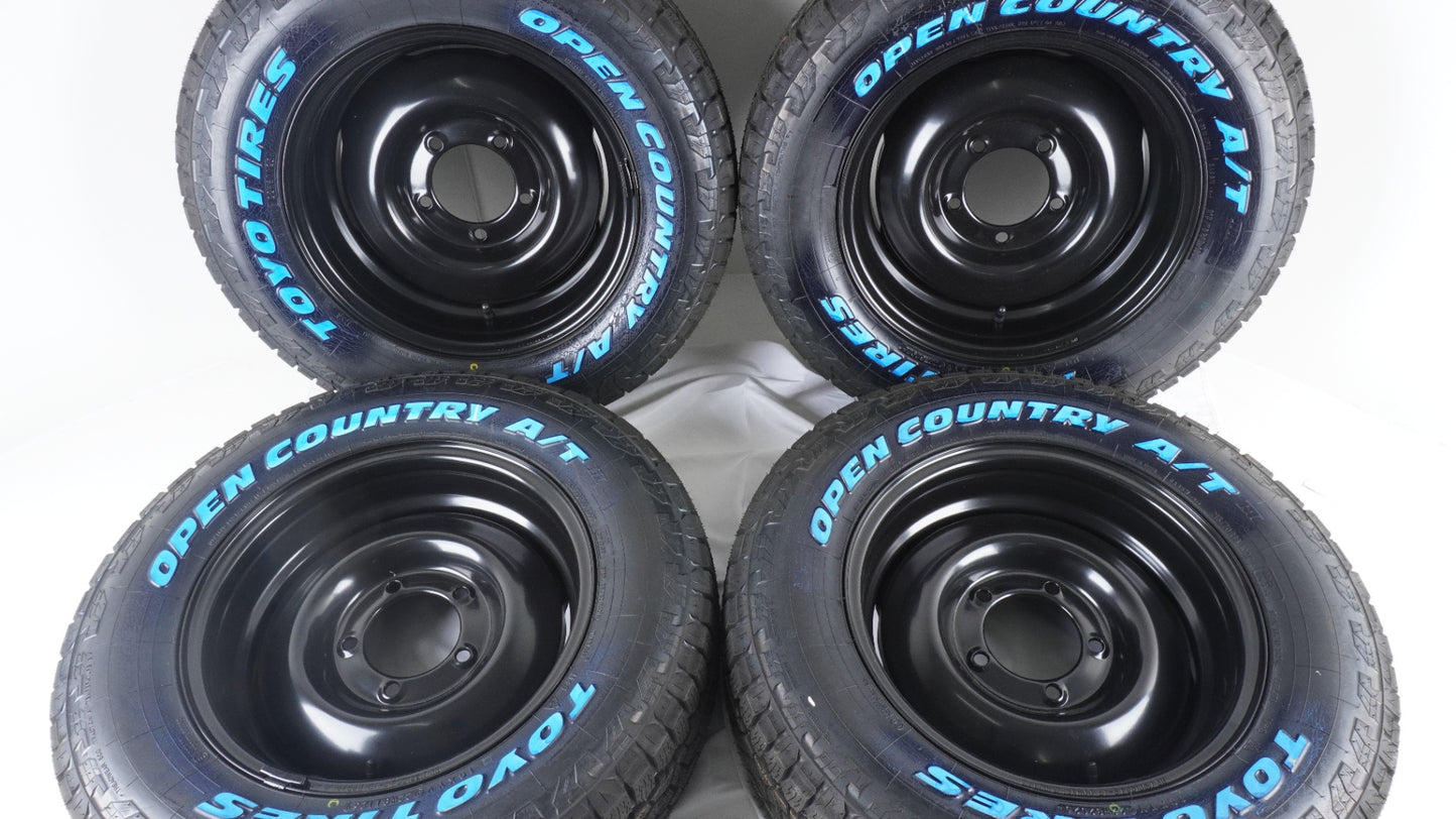 オールドスタイルスチールホイール BL 16×６J  TOYO AT3WL 215/70R16 タイヤセット 未走行品 JB64