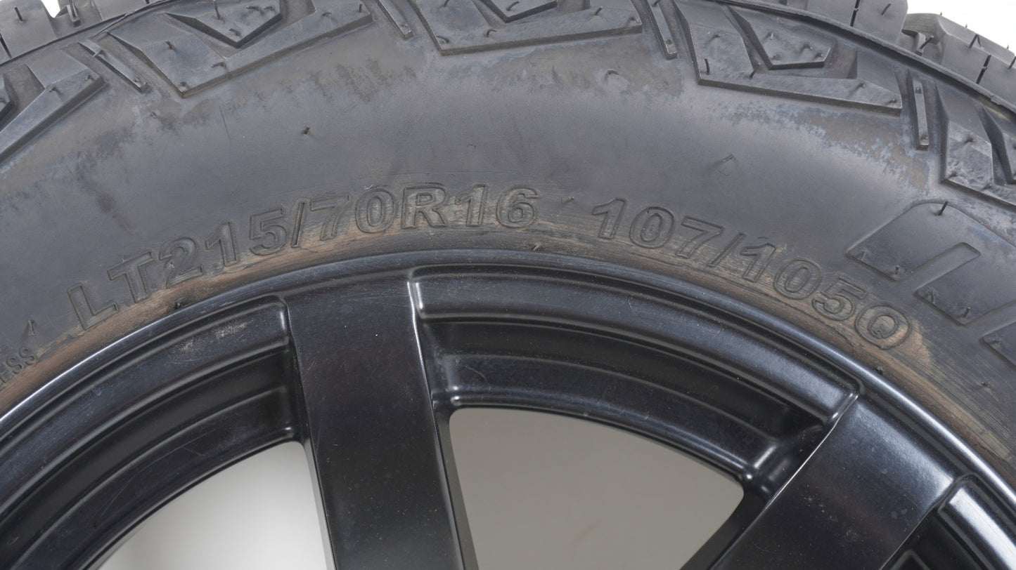 ORIGIN オリジン MUD-S7 16×5.5J -20 139.7-5H / MONSTA MUD WARRIOR 215/70R16 1本 タイヤホイールセット ブラックレター側組み 2021年製 モンスタ 未走行 スペアに