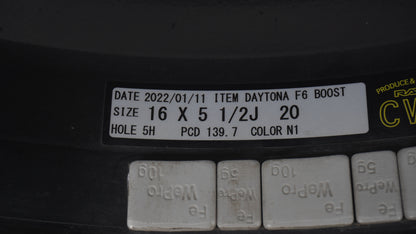 RAYS TEAMDAYTONA レイズ デイトナ F6ブースト セミグロスブラック N1 16×5.5J +20 139.7-5H 4本 ホイール